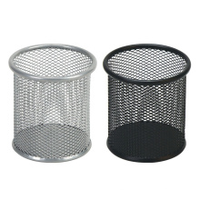 Comix Silver Black Durable Iron Mesh Round Pen Holder